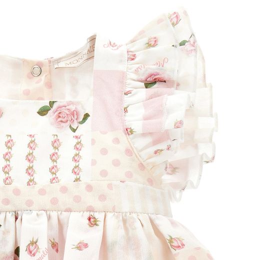 Picture of Monnalisa Baby Girls Pink Rose Romper