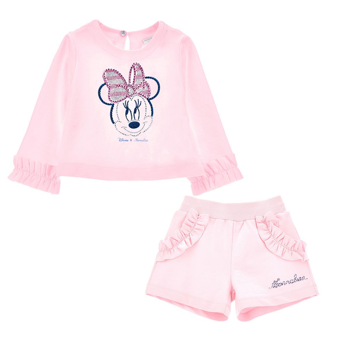 Picture of Monnalisa Baby Girls Pink Minnie Mouse Short Set