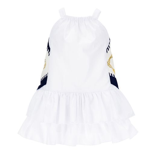 Picture of Monnalisa Girls White Nautical Dress