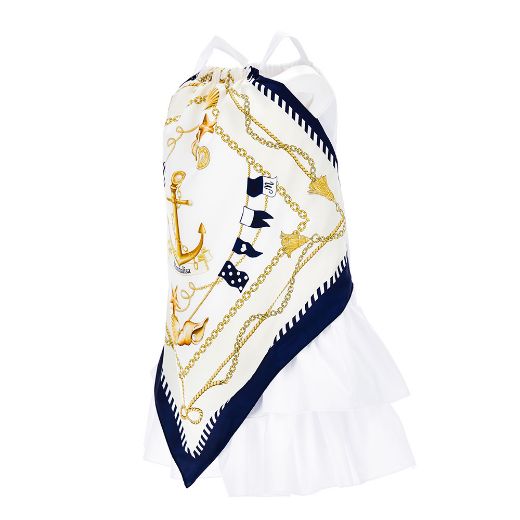 Picture of Monnalisa Girls White Nautical Dress