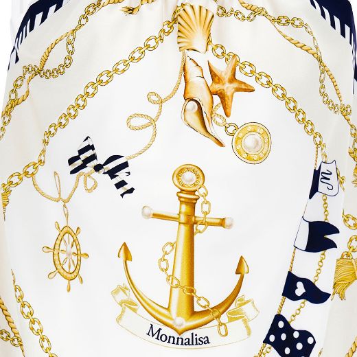 Picture of Monnalisa Girls White Nautical Dress