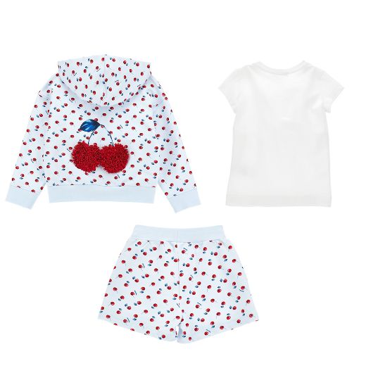 Picture of Monnalisa Girls Blue Cherry Short Set