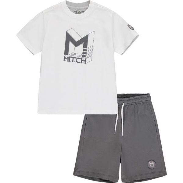 Picture of Mitch Boys 'Marbella' White T-shirt & Shorts Set