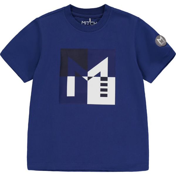 Picture of Mitch Boys 'Palma' Navy Square Logo T-shirt