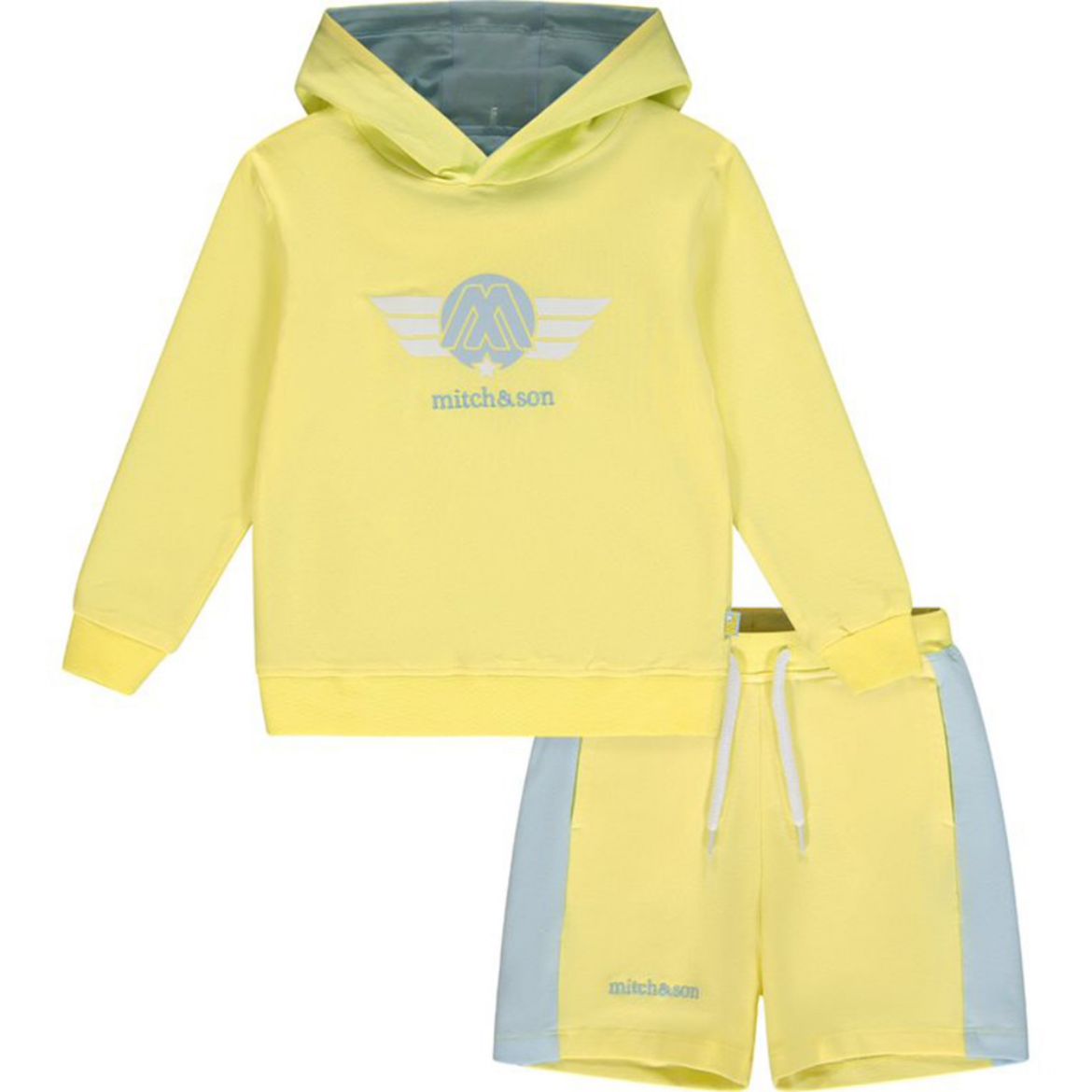 Picture of Mitch & Son Boys 'Jude' Lemon Hooded Sweatshort Set