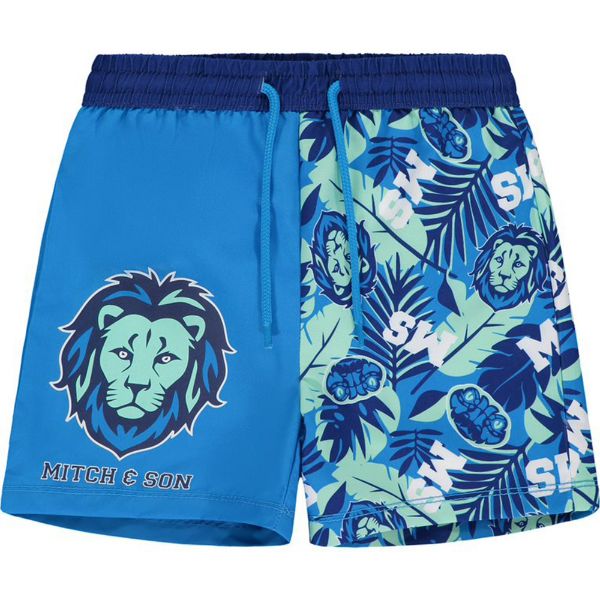 Picture of Mitch & Son Boys 'Kennedy' Blue Printed Swim Shorts