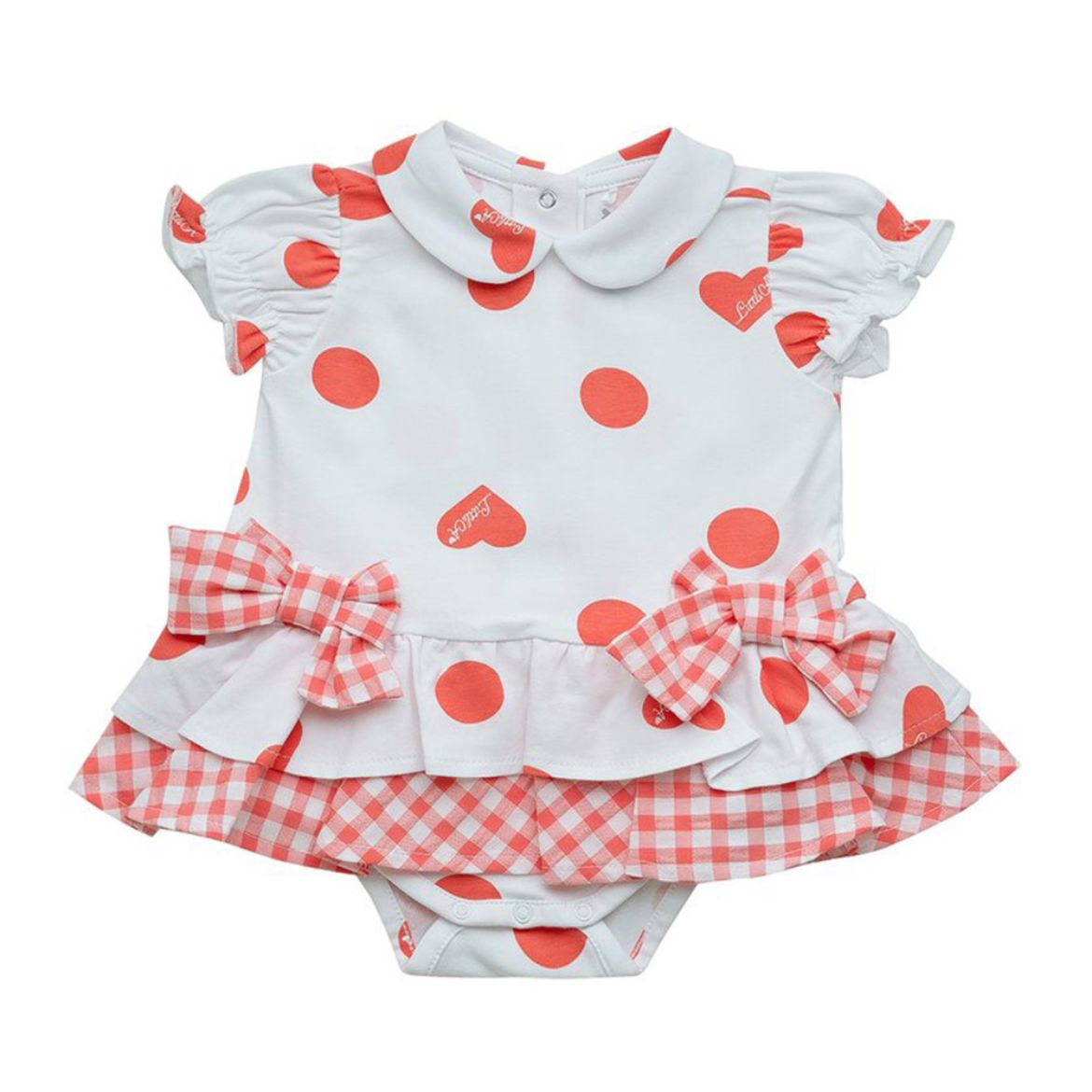 Picture of Little A Baby Girls 'Hooper' White Polka Dot Romper