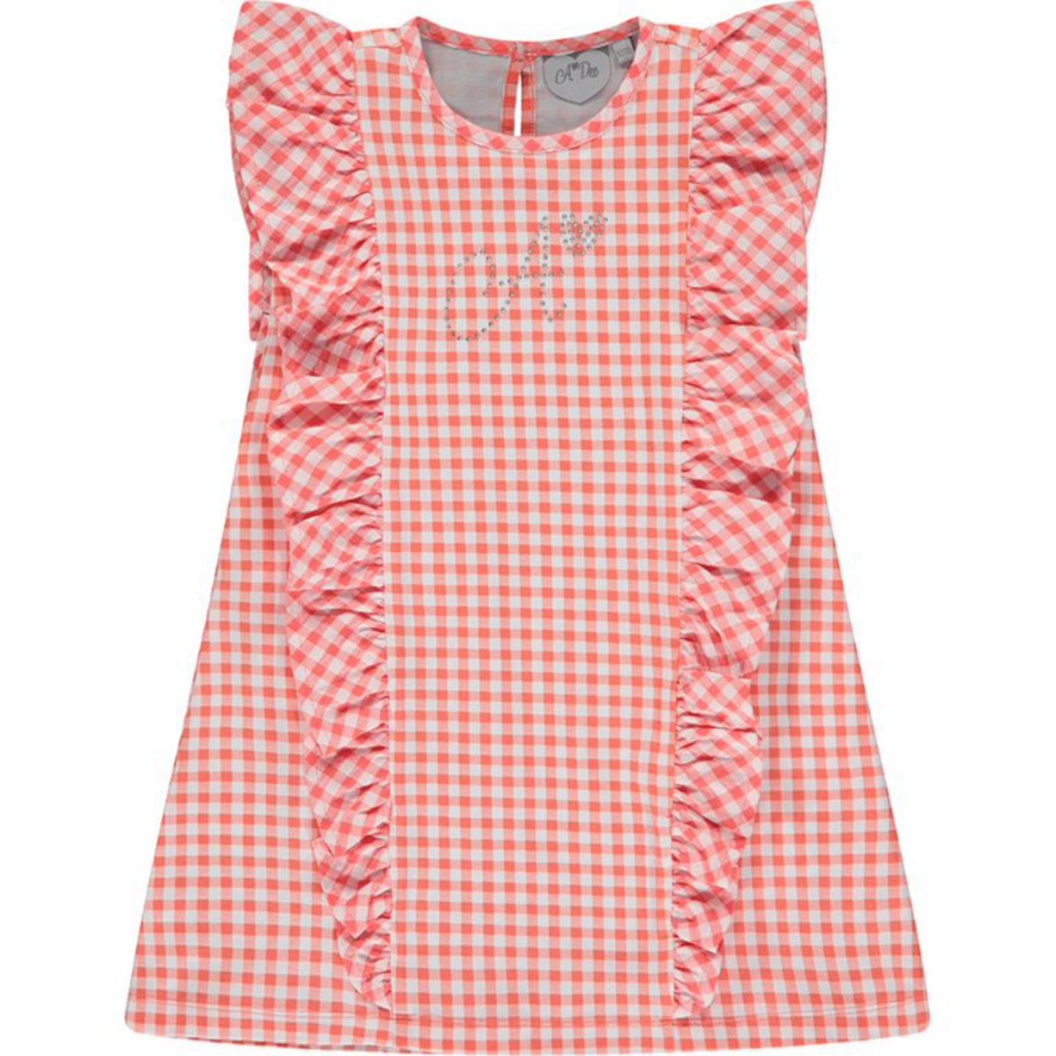 Picture of A Dee Girls 'Yohana' Coral & White Check Dress