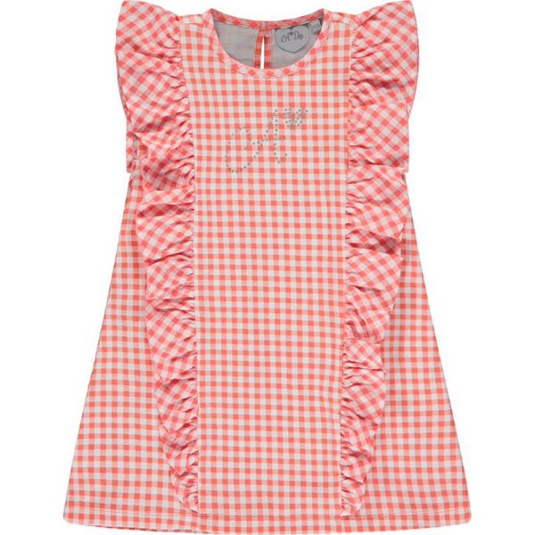 Picture of A Dee Girls 'Yohana' Coral & White Check Dress