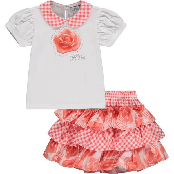 Picture of A Dee Girls 'Yvonne' White Frill Skirt Set