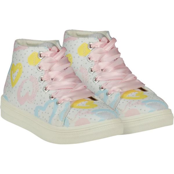 Picture of A Dee Girls 'Jazzy' Pale Pink Heart High-tops