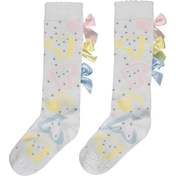 Picture of A Dee Girls 'Virginia' White Knee High Socks