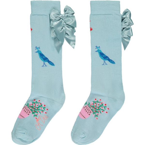 Picture of A Dee Girls 'Uranda' Aqua Print Knee Socks