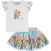 Picture of A Dee Girls 'Uriah' White & Floral Skirt Set