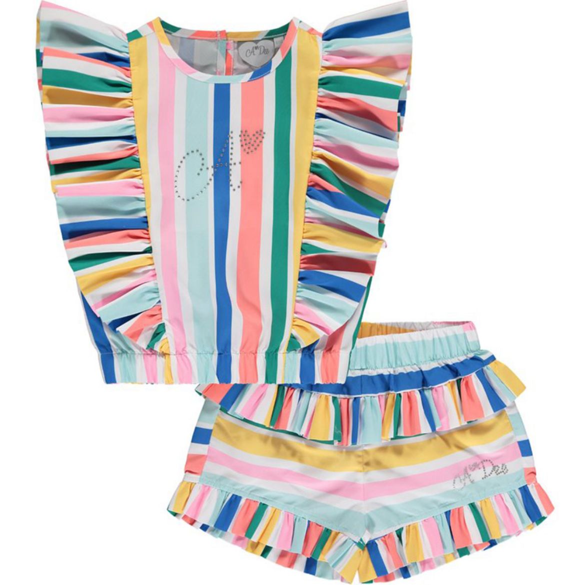 Picture of A Dee Girls 'Ulla' Stripe Short Set