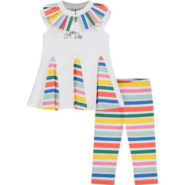Picture of A Dee Girls 'Unity' White Stripe Legging Set