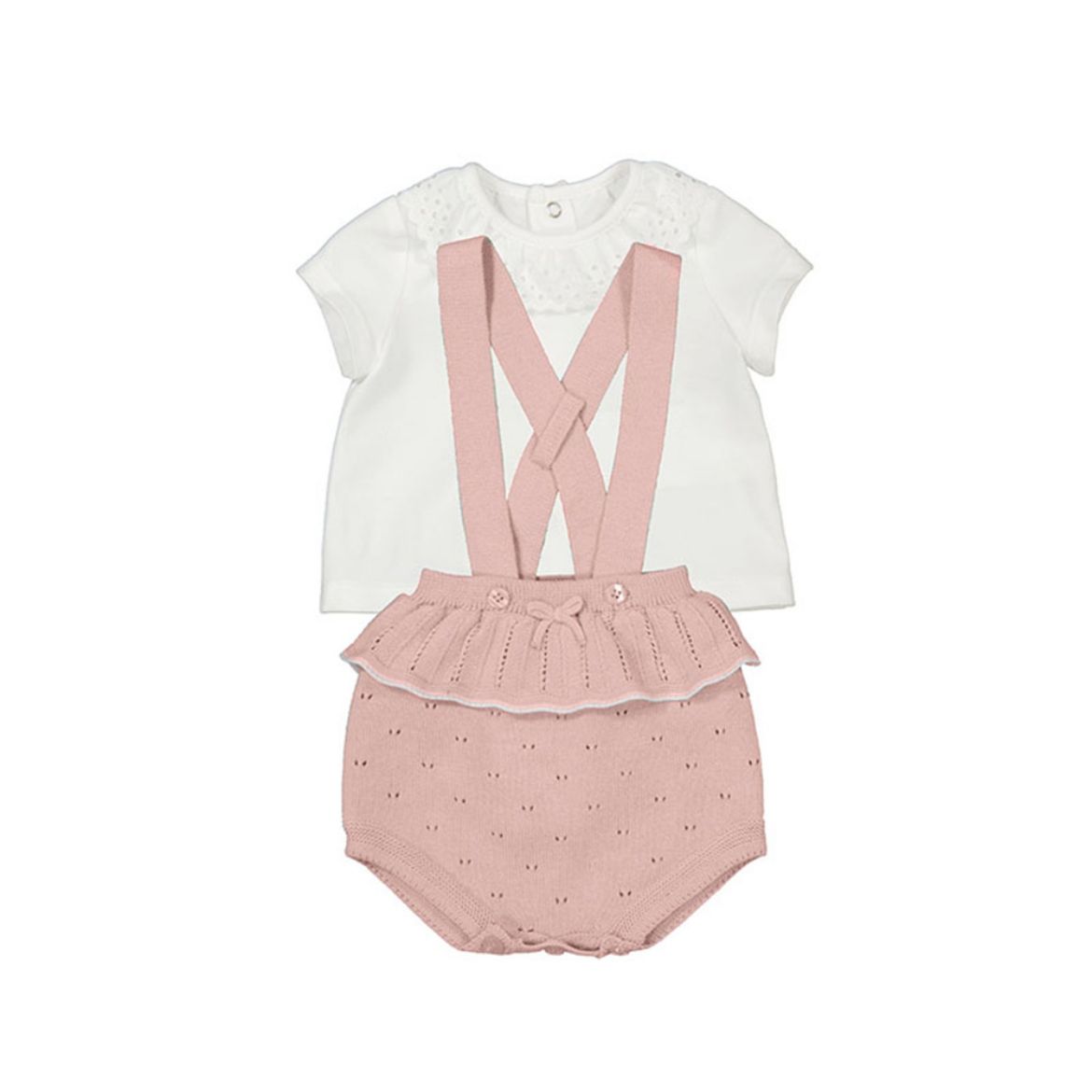 Picture of Mayoral Baby Girls Pink & Cream Two Piece Set