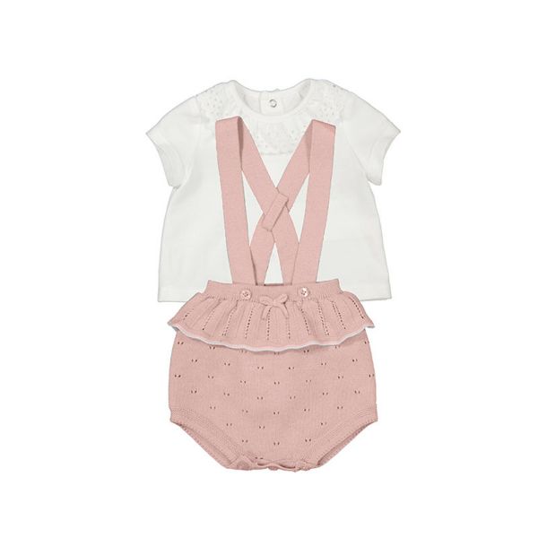 Picture of Mayoral Baby Girls Pink & Cream Two Piece Set