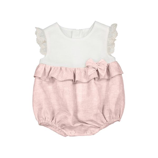 Picture of Mayoral Baby Girls Pink & Cream Romper