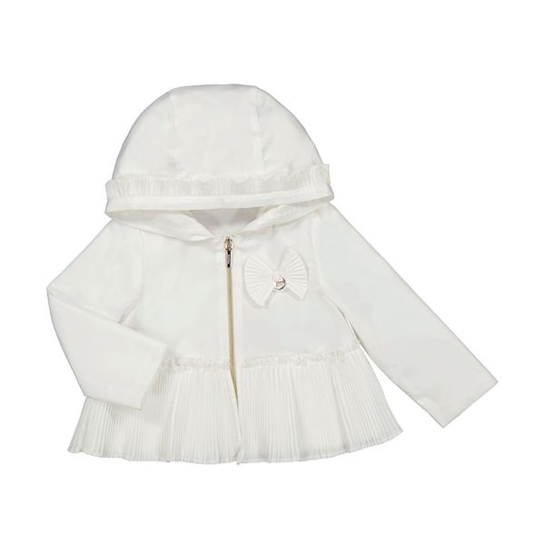 Picture of Mayoral Baby Girls White Frill & Bow Jacket