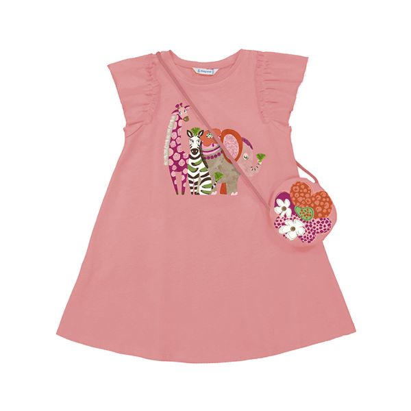 Mayoral Girls Pink Dress With Bag. Melanie Louise Childrens Designer Wear