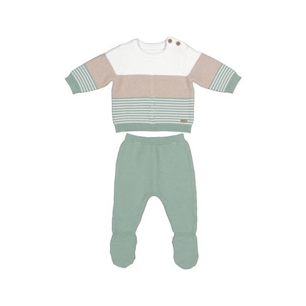 Picture of Mayoral Baby Boys Knitted Mint Pants Set