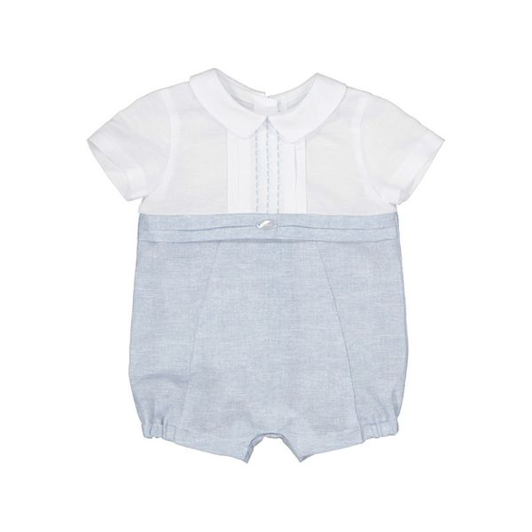 Picture of Mayoral Baby Boys Blue Linen Romper