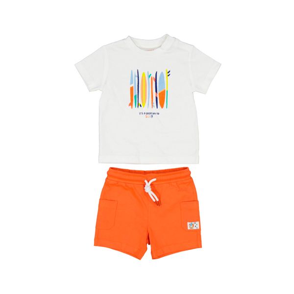 Picture of Mayoral Baby Boys Orange & White Short Set