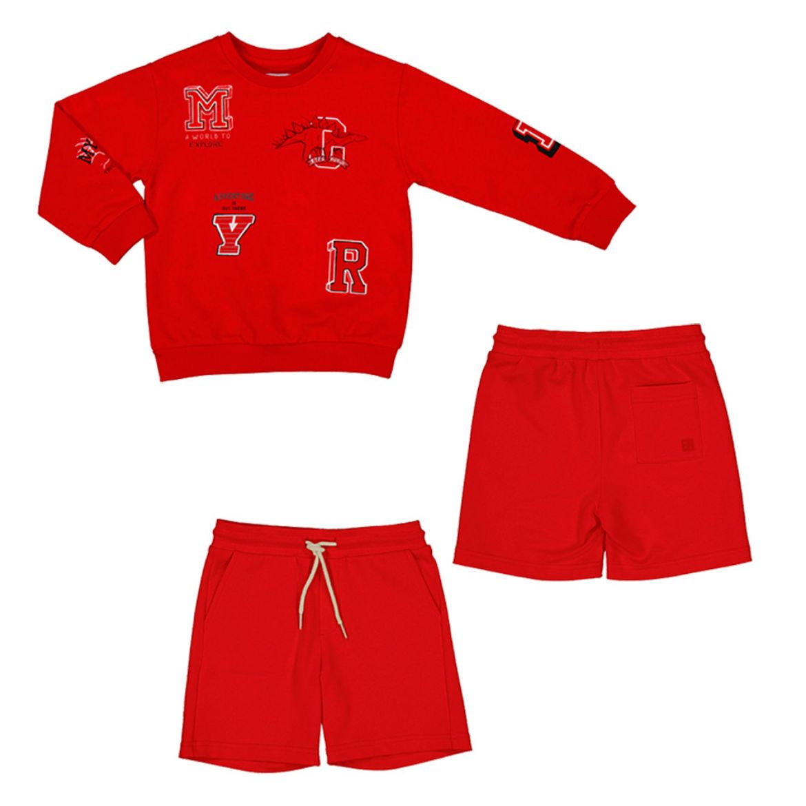 Picture of Mayoral Boys Red Jumper & Short Set