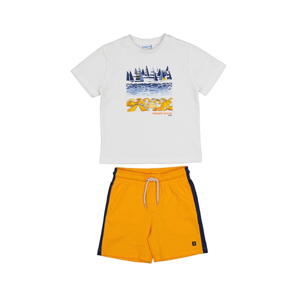 Picture of Mayoral Boys Orange & White Short Set