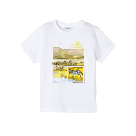 Picture of Mayoral Boys White & Yellow 'Safari' Swim Short Set