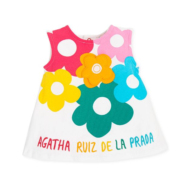Picture of Agatha Girls White & Multicolour Flower Dress