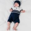 Picture of Emile Et Rose Baby Boys 'Dean' Navy Knit Romper & Hat