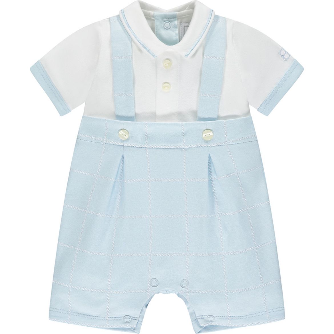 Picture of Emile Et Rose Baby Boys 'Devon' Blue & White Romper