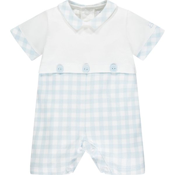 Picture of Emile Et Rose Baby Boys 'Danny' Blue & White Check Romper