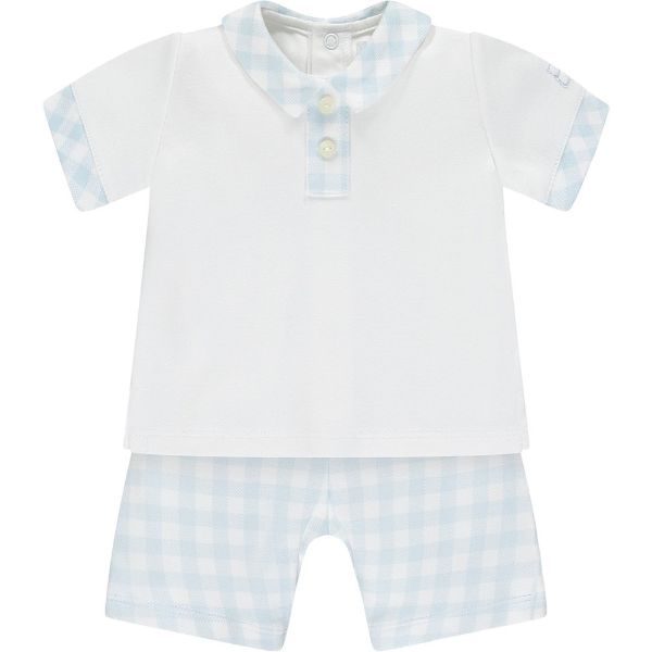 Picture of Emile Et Rose Boys 'Doyle' Blue & White Check Short Set