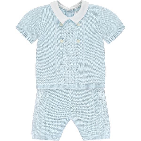 Picture of Emile Et Rose Boys 'Davis' Blue Knitted Short Set