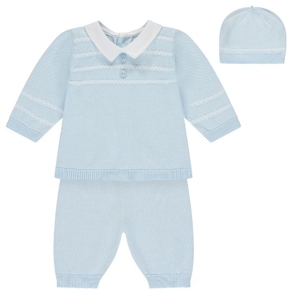 Picture of Emile Et Rose Boys 'Declan' Blue Knitted Trouser & Hat Set