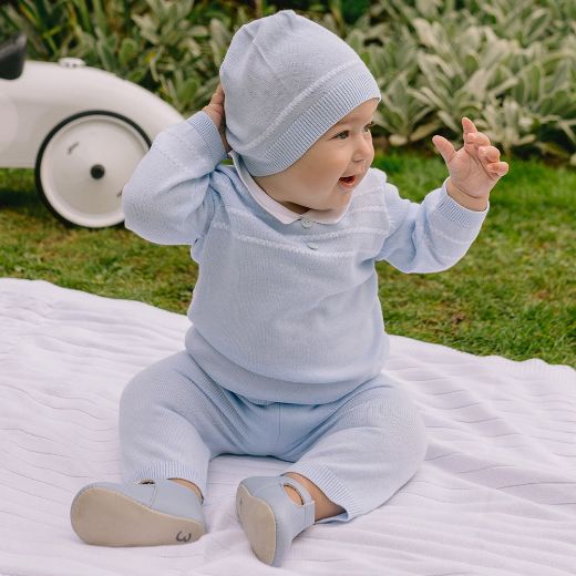 Picture of Emile Et Rose Boys 'Declan' Blue Knitted Trouser & Hat Set