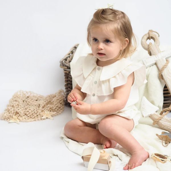Picture of Little Crusoe Girls Alba Cream Romper