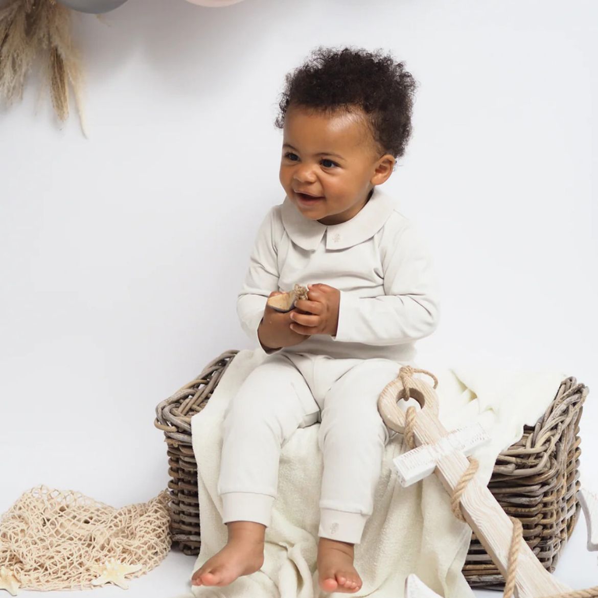 Picture of Little Crusoe Boys Grey Body Suit & Pants