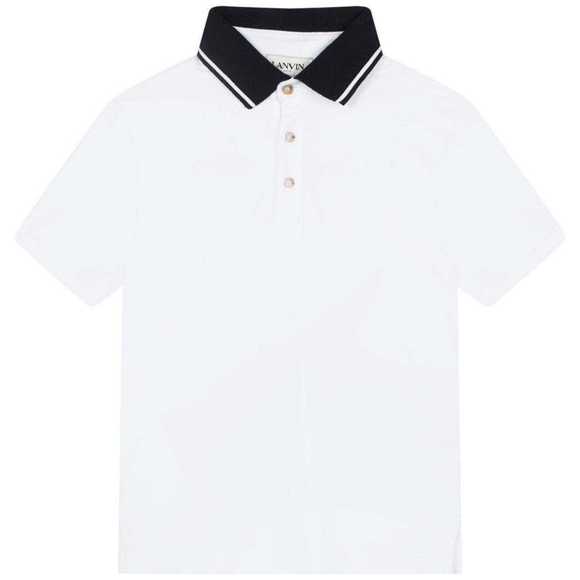 Picture of Lanvin Boys White & Black Polo Shirt