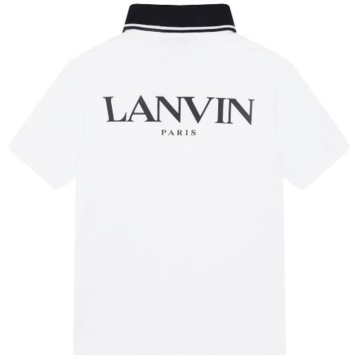 Picture of Lanvin Boys White & Black Polo Shirt