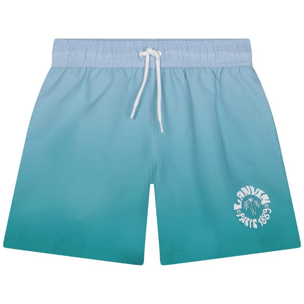 Picture of Lanvin Boys Turquoise Logo Swim Shorts