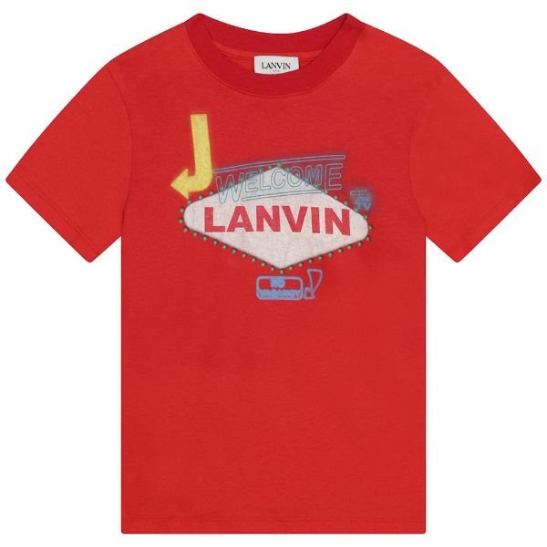 Picture of Lanvin Boys Red 'Las Vegas' Logo T-shirt