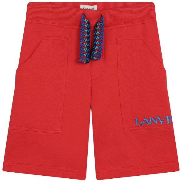 Picture of Lanvin Boys Red Logo Jogger Shorts