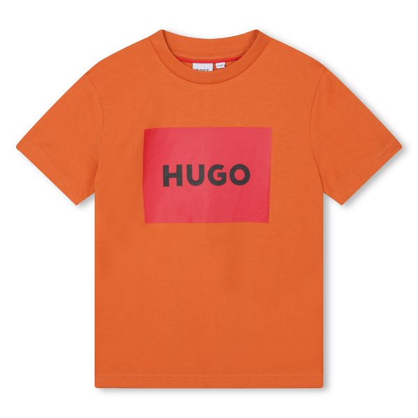 Picture of Hugo Boys Orange Big Logo T-shirt