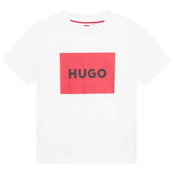 Picture of Hugo Boys White Big Logo T-shirt