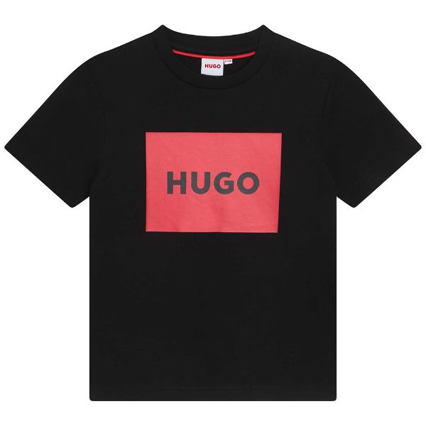 Picture of Hugo Boys Black Big Logo T-shirt