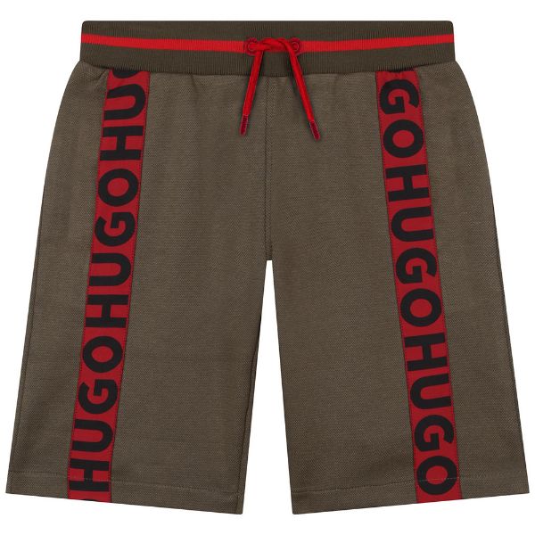 Picture of Hugo Boys Khaki Big Logo Shorts